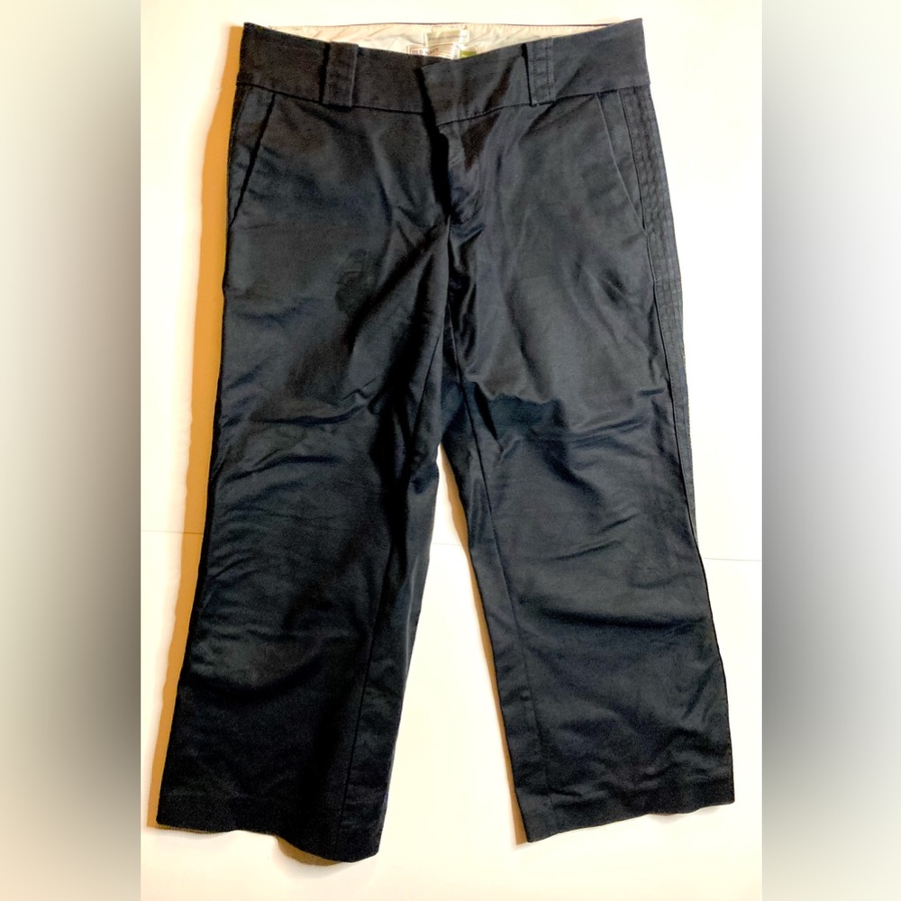 Black Cropped Cotton Pants